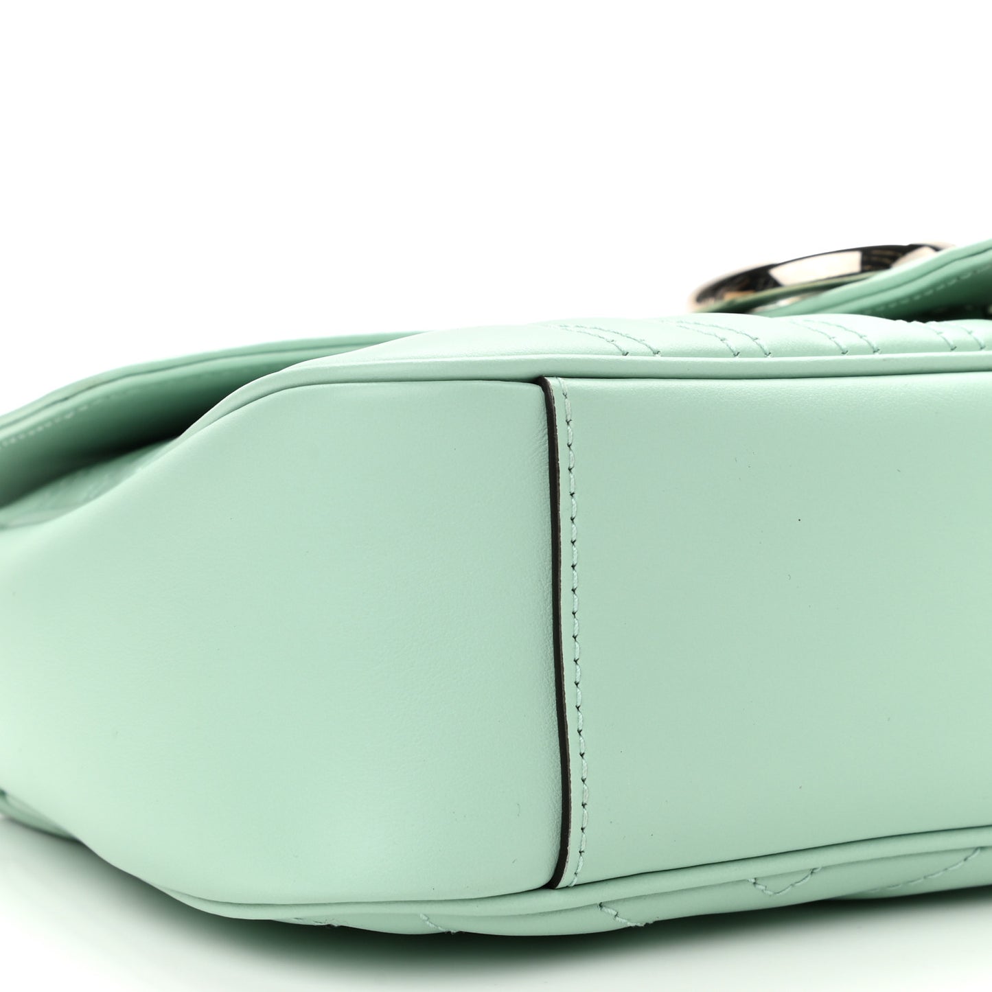 Calfskin Matelasse Small GG Marmont Shoulder Bag Water Green