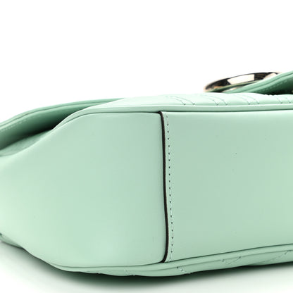 Gucci Calfskin Matelasse Small GG Marmont Shoulder Bag Water Green 9 of 10