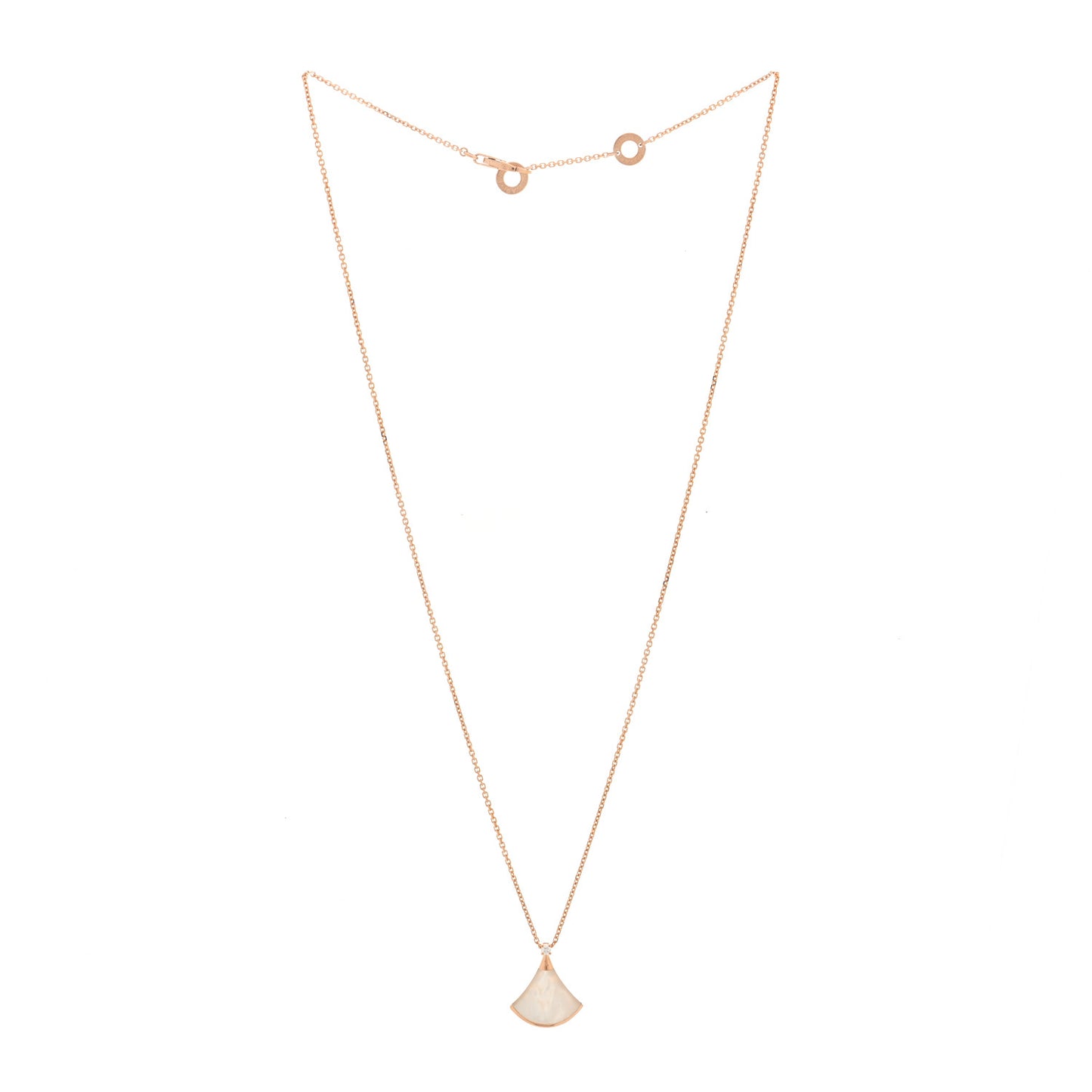 18K Rose Gold Diamond Mother of Pearl Small Divas' Dream Pendant Necklace