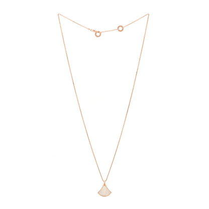 Bulgari 18K Rose Gold Diamond Mother of Pearl Small Divas' Dream Pendant Necklace 3 of 5