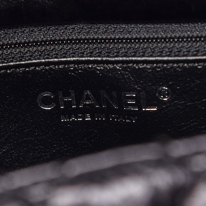 Chanel Metallic Aged Calfskin Quilted Reissue 2.55 Accordion Flap Black 7 of 8
