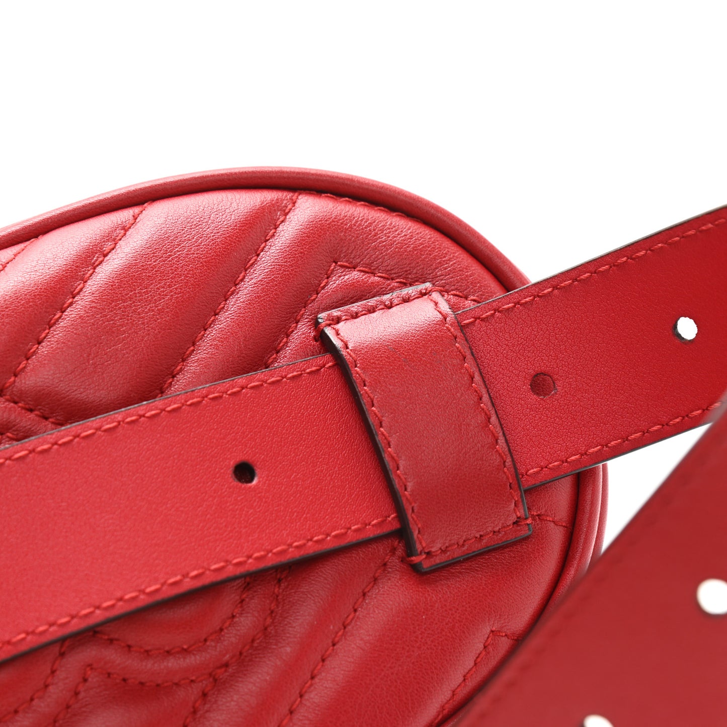 Calfskin Matelasse GG Marmont Belt Bag 85 34 Hibiscus Red