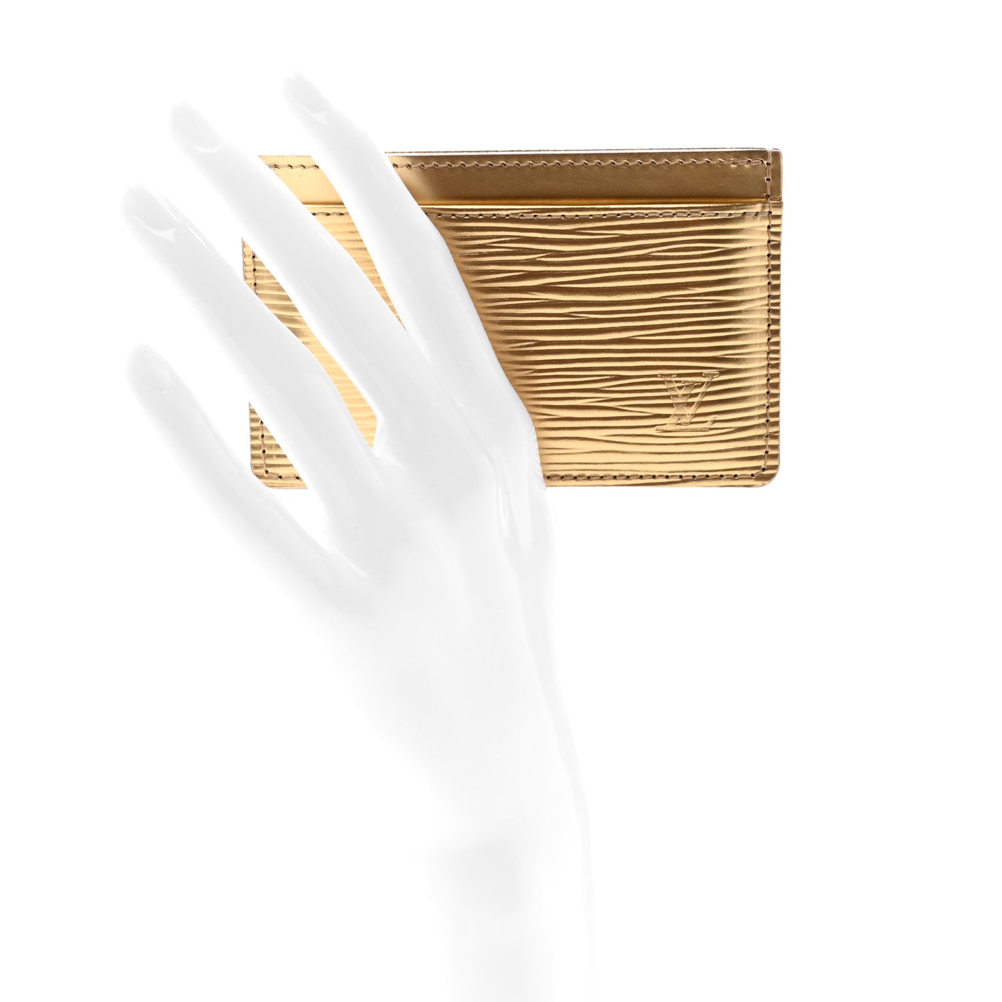 Epi Card Holder Gold