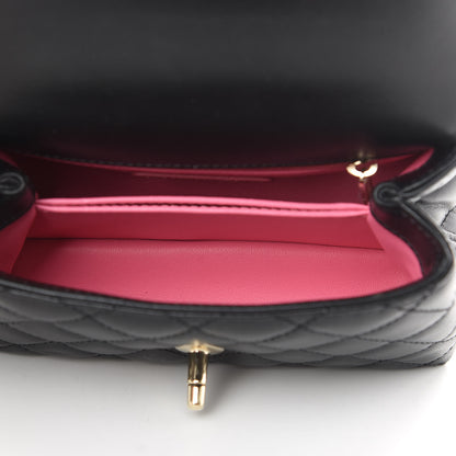 Chanel Goatskin Quilted Rainbow Extra Mini Coco Handle Flap Black 5 of 11