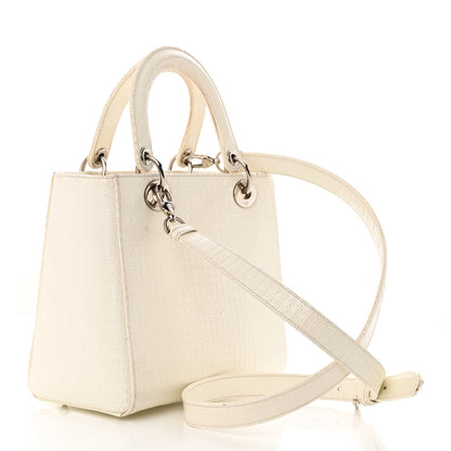 Christian Dior Patent Micro-Cannage Medium Lady Dior White 4 of 18