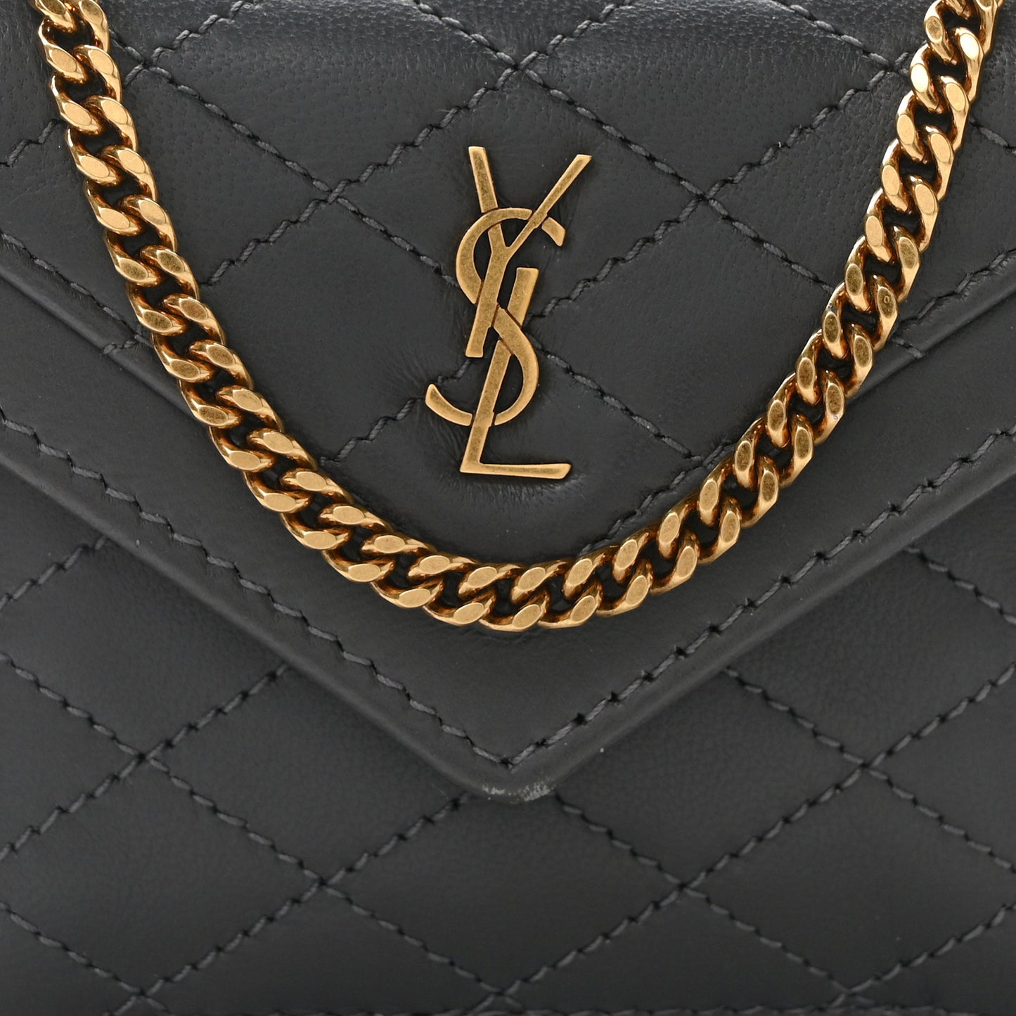 Lambskin Quilted Monogram Micro Gaby Crossbody Bag Storm