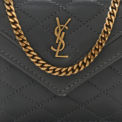 Saint Laurent Lambskin Quilted Monogram Micro Gaby Crossbody Bag Storm 7 of 10