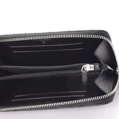 Chanel Lambskin Camellia Studded Zip Around Wallet Black 5 of 8