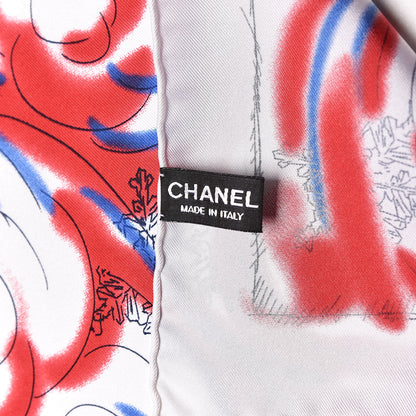Chanel Silk Polar Bear Scarf Red 4 of 4