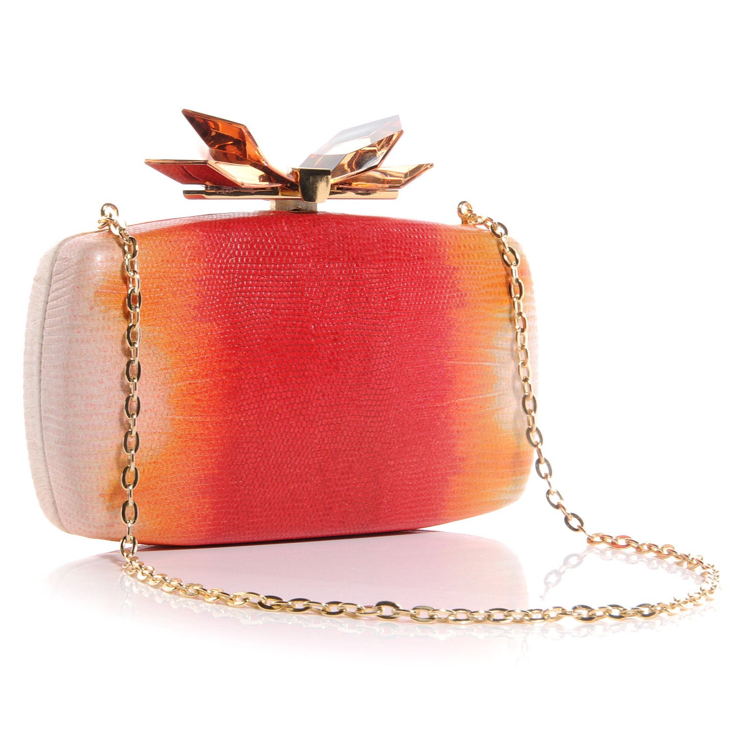 OVERTURE Ombre Lizard Avery Clutch Orange