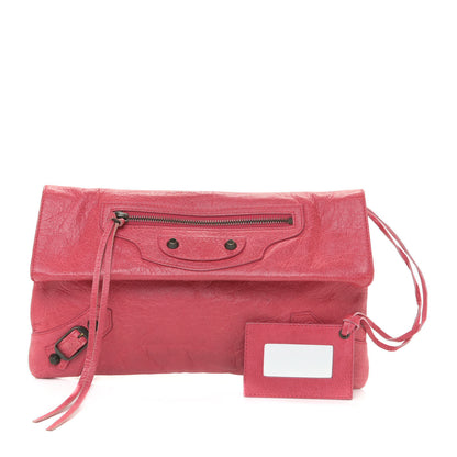 Balenciaga Agneau Classic Hardware Envelope Clutch Rose Thulian 1 of 11