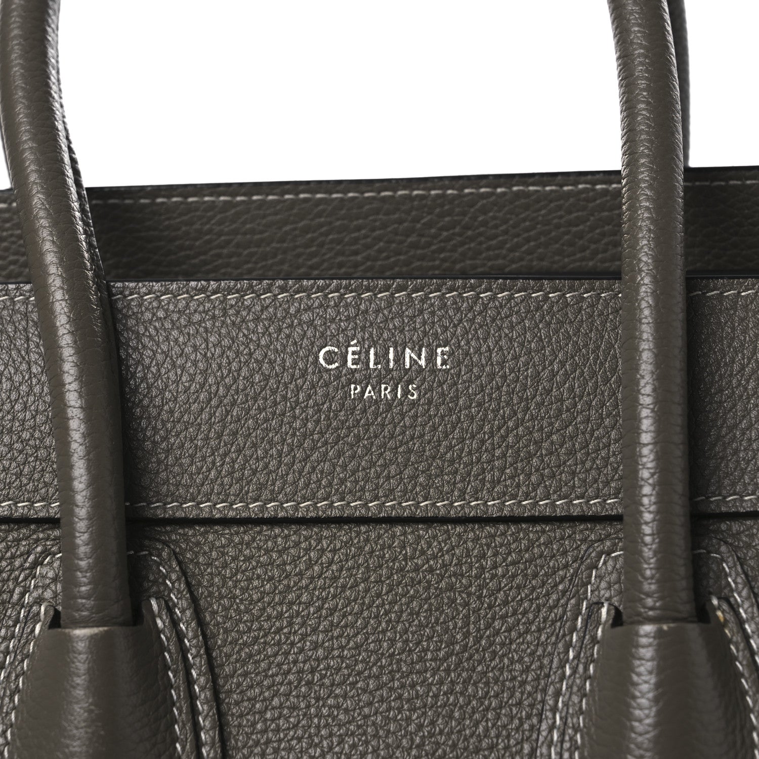 Celine Drummed Calfskin Micro Luggage Souris 6 of 14