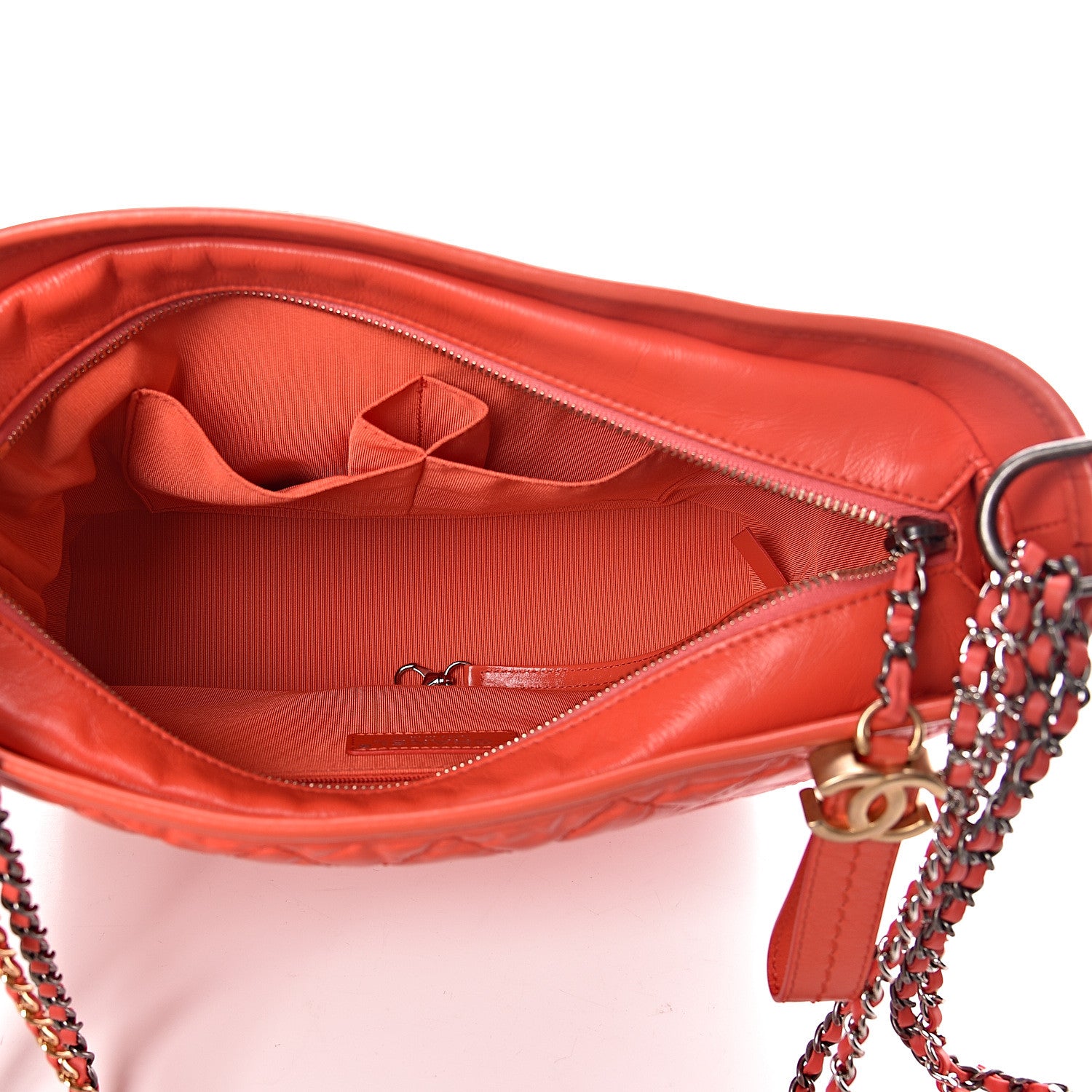Chanel Aged Calfskin Quilted Medium Gabrielle Hobo Red 5 of 10