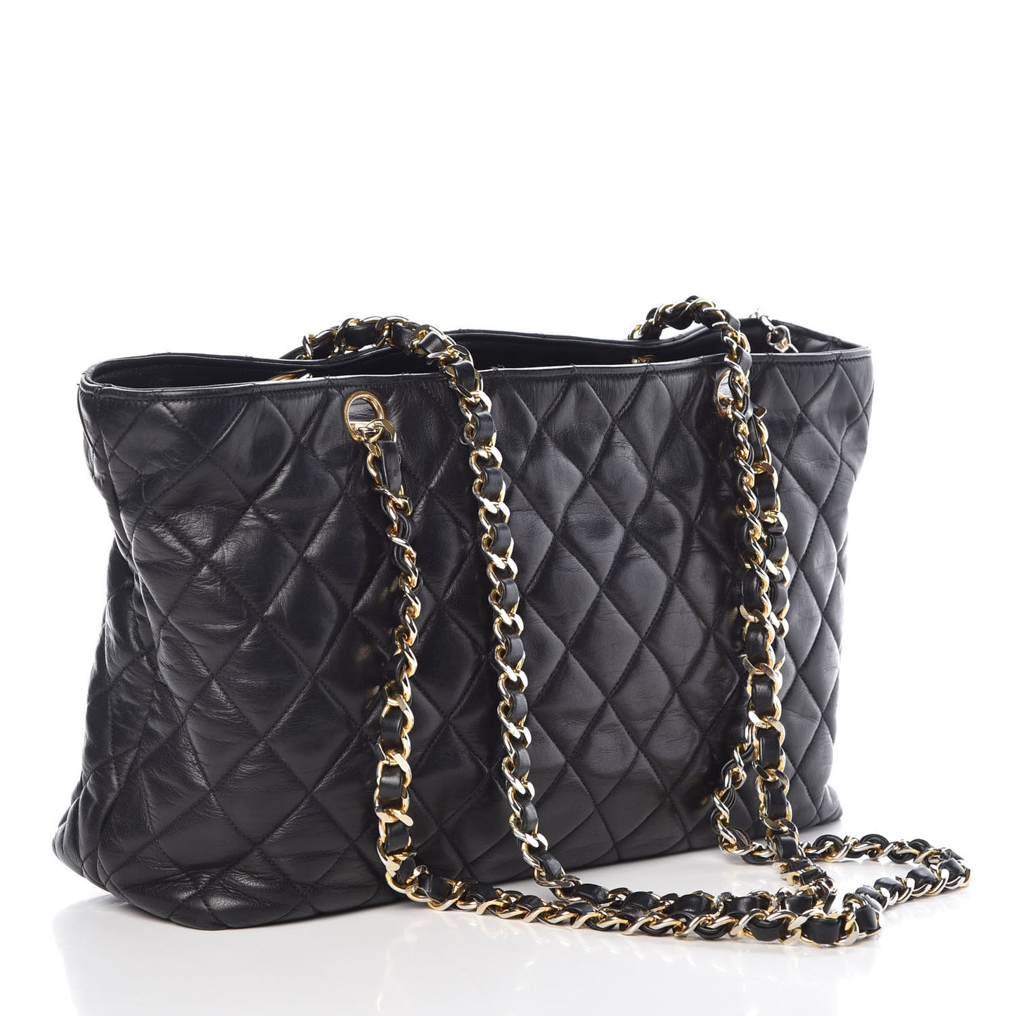 Lambskin Quilted Tote Black
