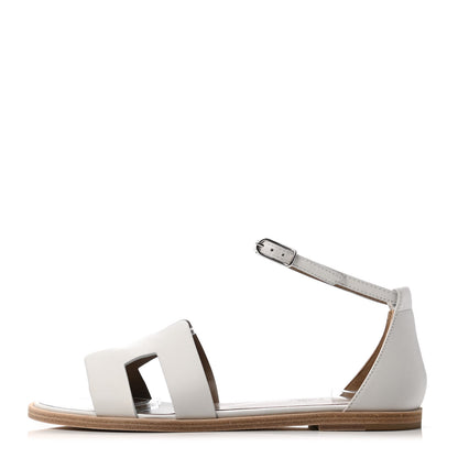 Hermes Calfskin Santorini Sandals 36.5 White 1 of 6