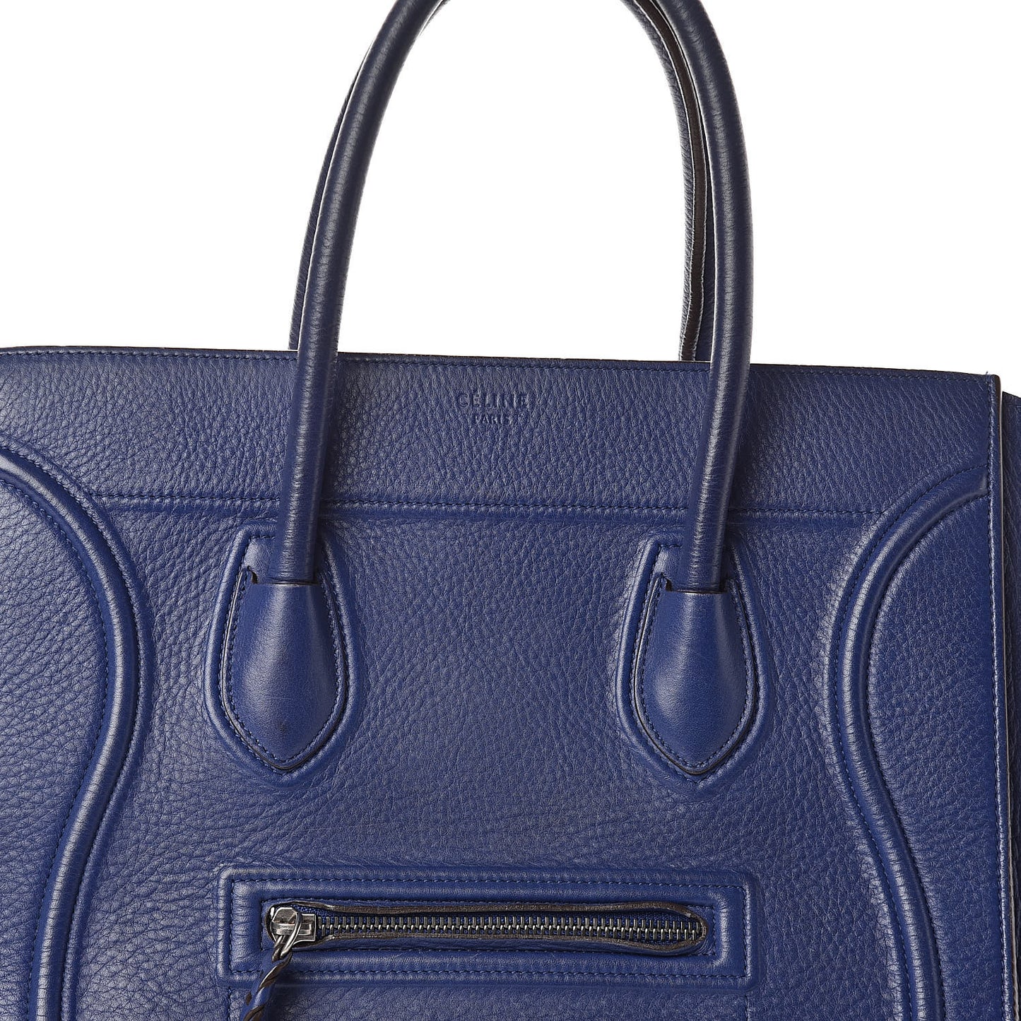 Drummed Calfskin Medium Phantom Luggage Indigo