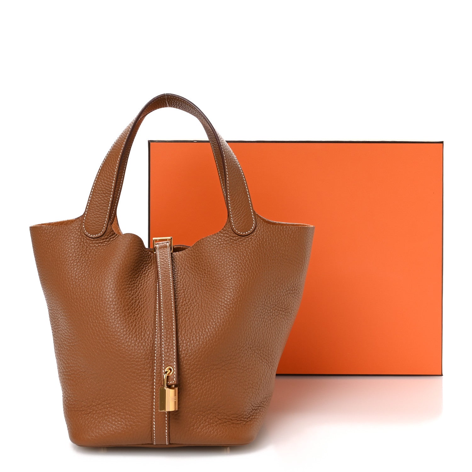 Hermes Taurillon Clemence Picotin Lock 22 MM Gold 13 of 13