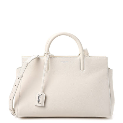 Saint Laurent Grained Calfskin Small Rive Gauche White 1 of 8