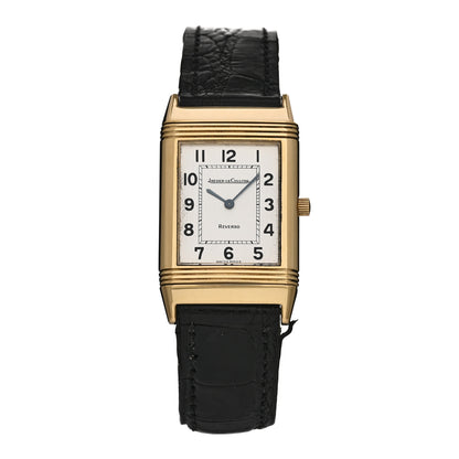 Jaeger-LeCoultre 18K Yellow Gold Alligator 23mm Reverso Classic Quartz Watch 250.11.11 1 of 5