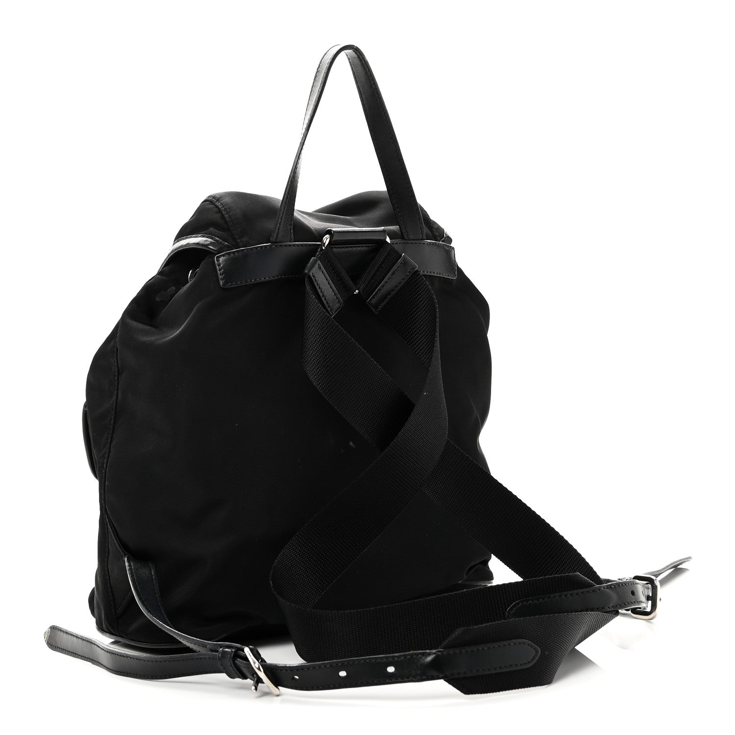 Prada Tessuto Nylon Soft Calfskin Backpack Black 1841103