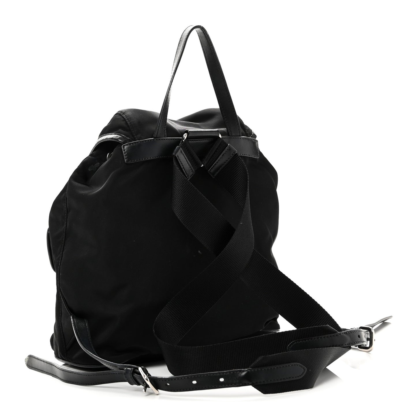Tessuto Nylon Soft Calfskin Backpack Black