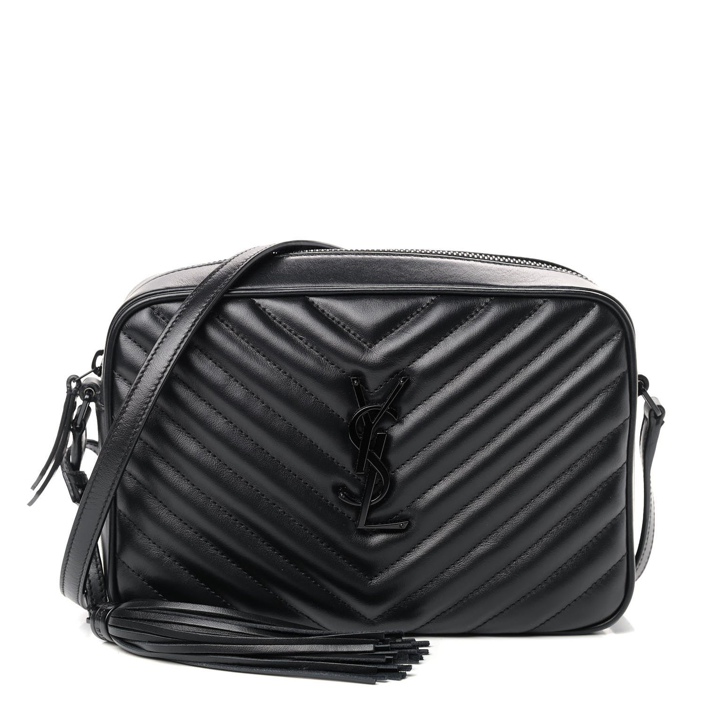 Calfskin Matelasse Monogram Lou Camera Bag Black
