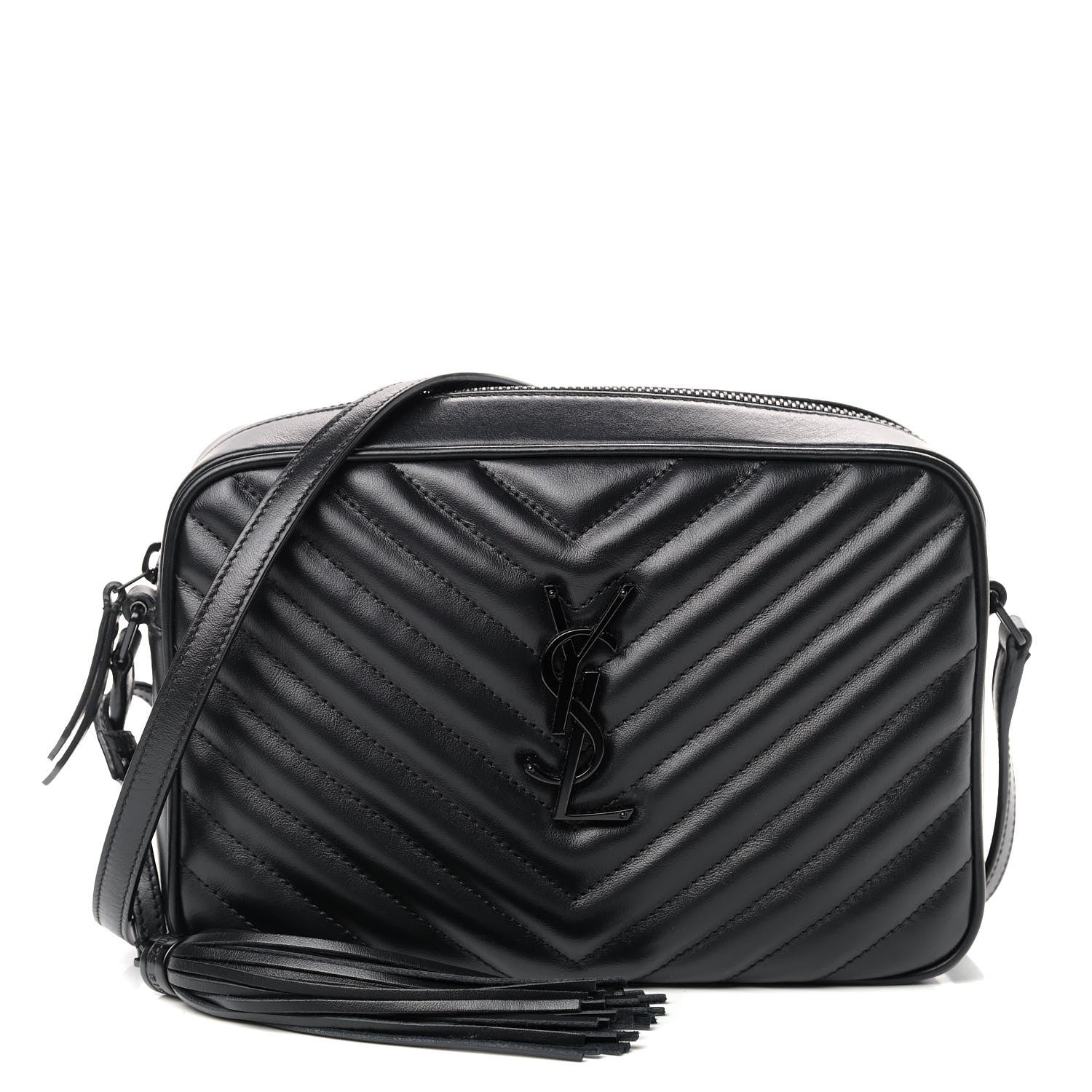Saint Laurent Calfskin Matelasse Monogram Lou Camera Bag Black 1 of 9