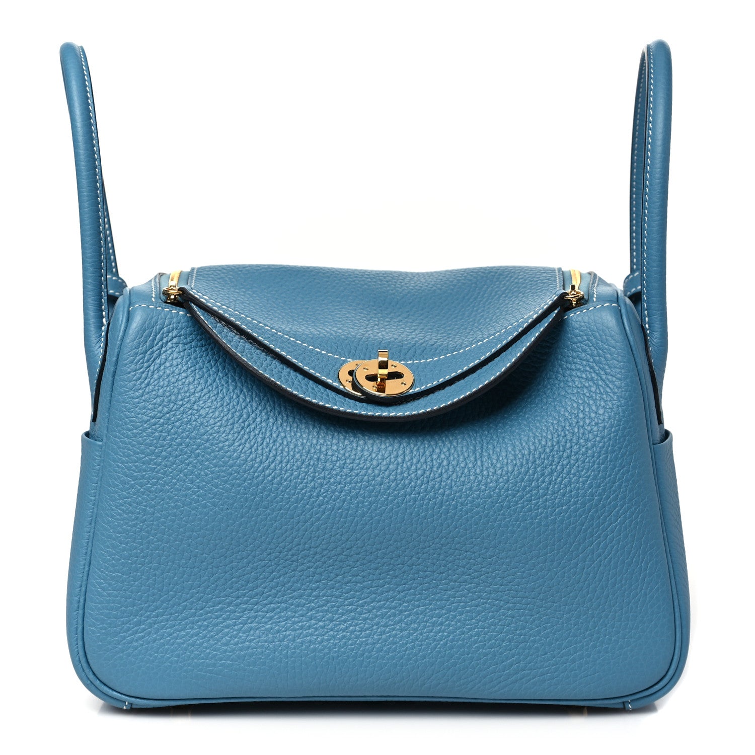 Hermes Taurillon Clemence Lindy 30 New Blue Jean 1 of 10