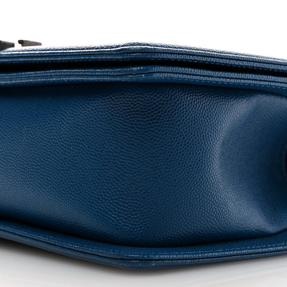 Chanel Caviar Quilted Medium Boy Flap Blue 10 of 11