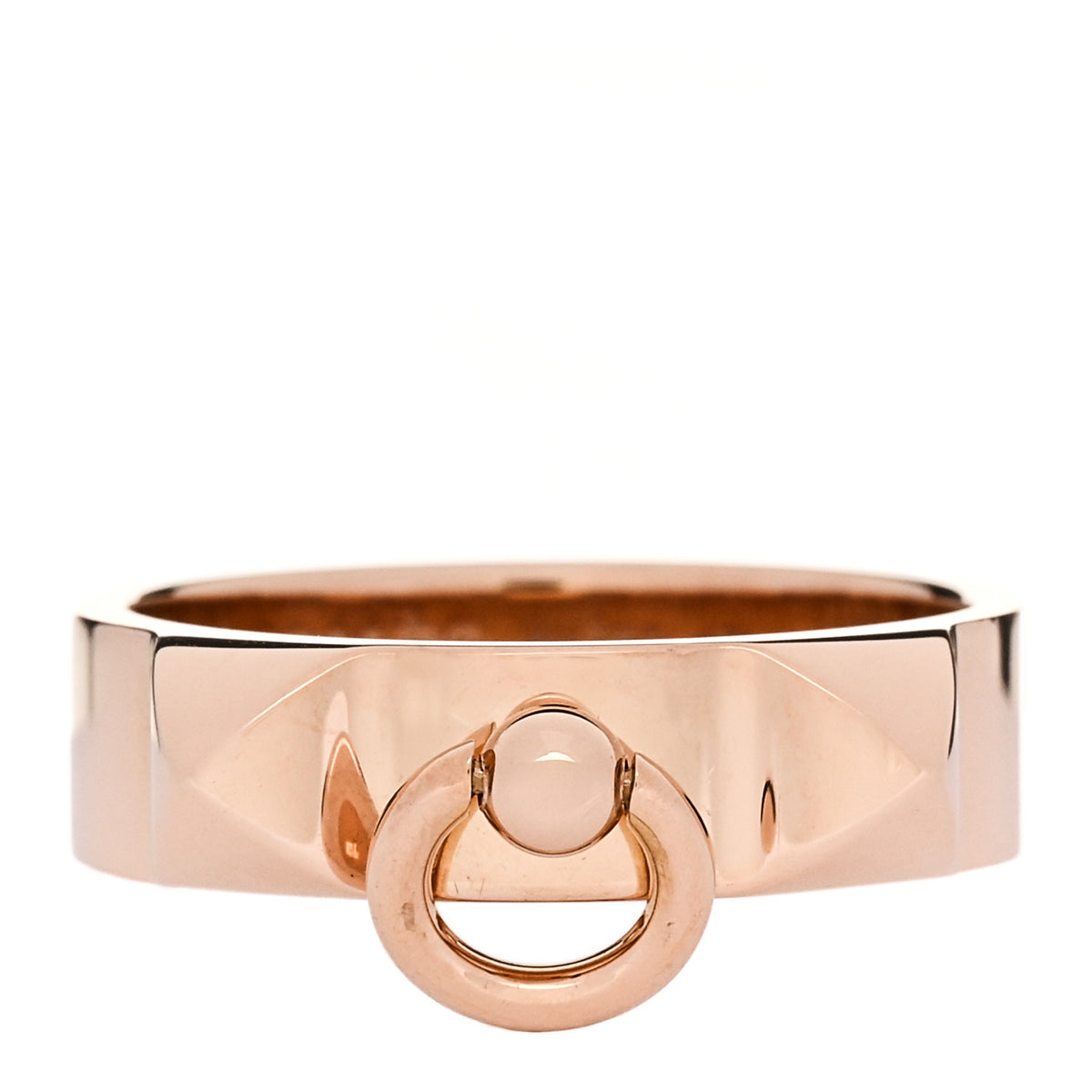 Hermes 18K Rose Gold PM Collier De Chien Ring 52 6 1 of 5