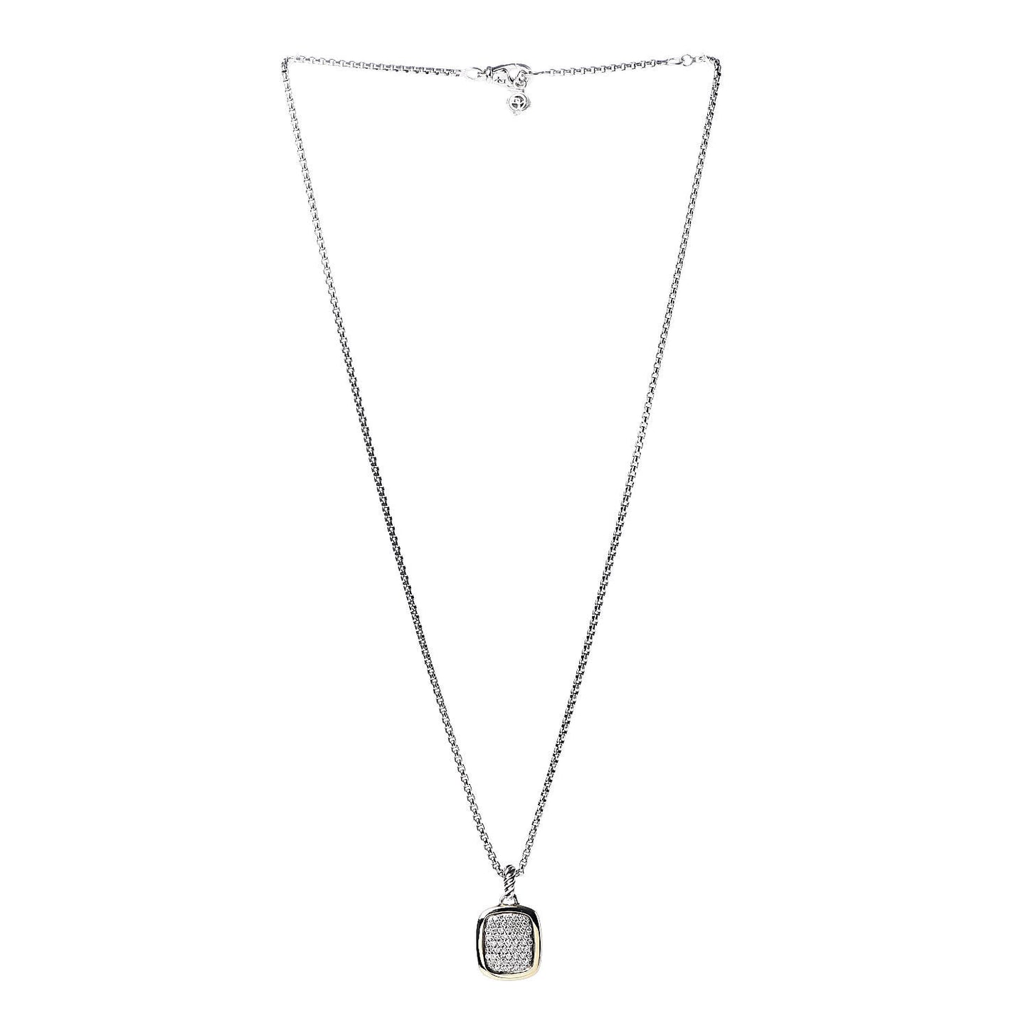 Sterling Silver 18K Yellow Gold Diamond Noblesse Pendant Necklace
