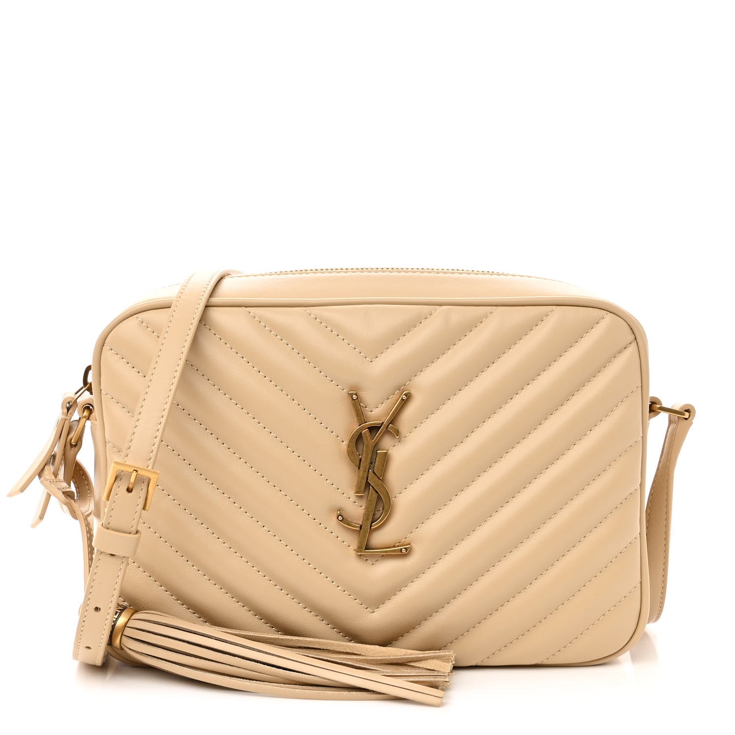 Calfskin Matelasse Monogram Lou Camera Bag Dark Beige