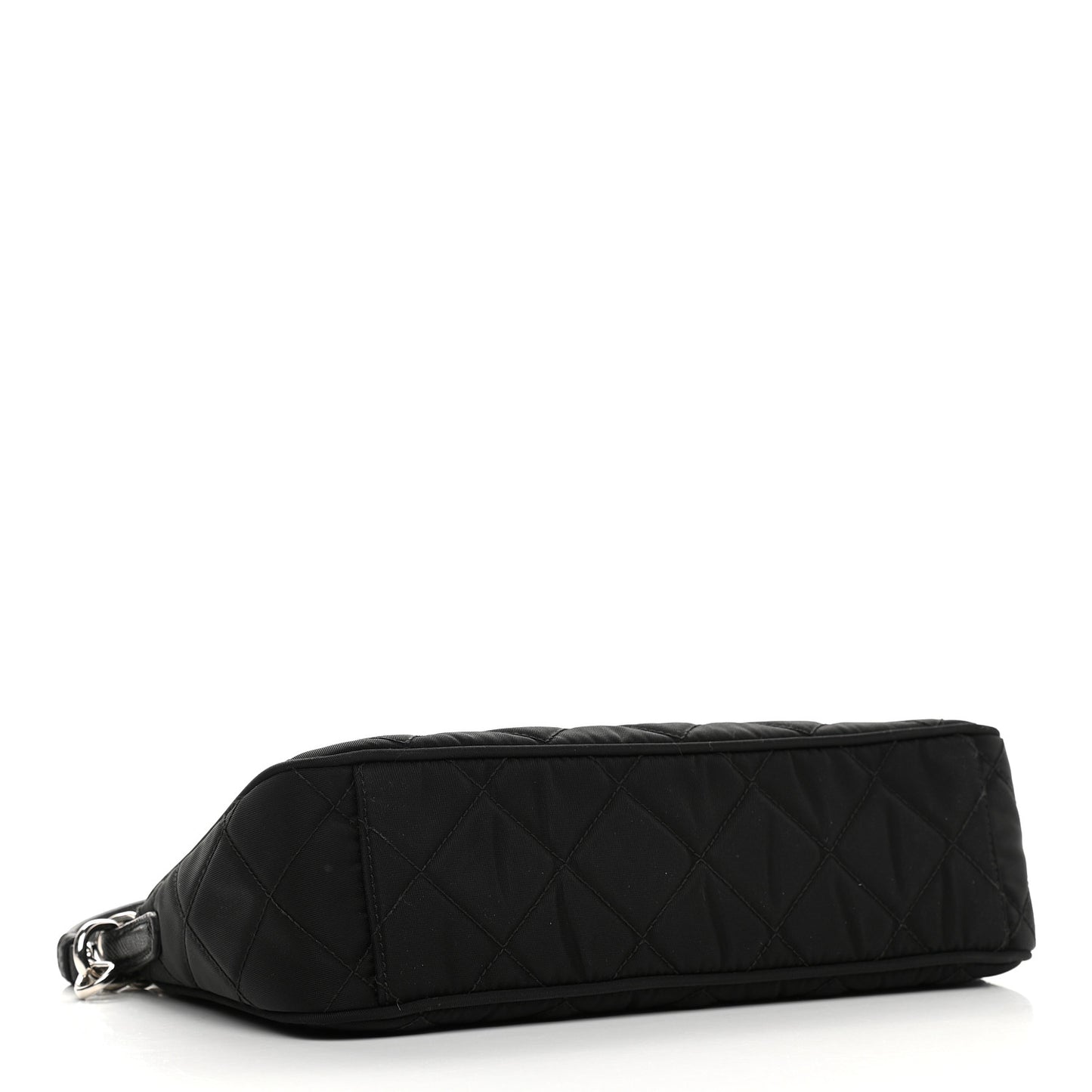 Nylon Tessuto Impuntu Quilted Crossbody Bag Black