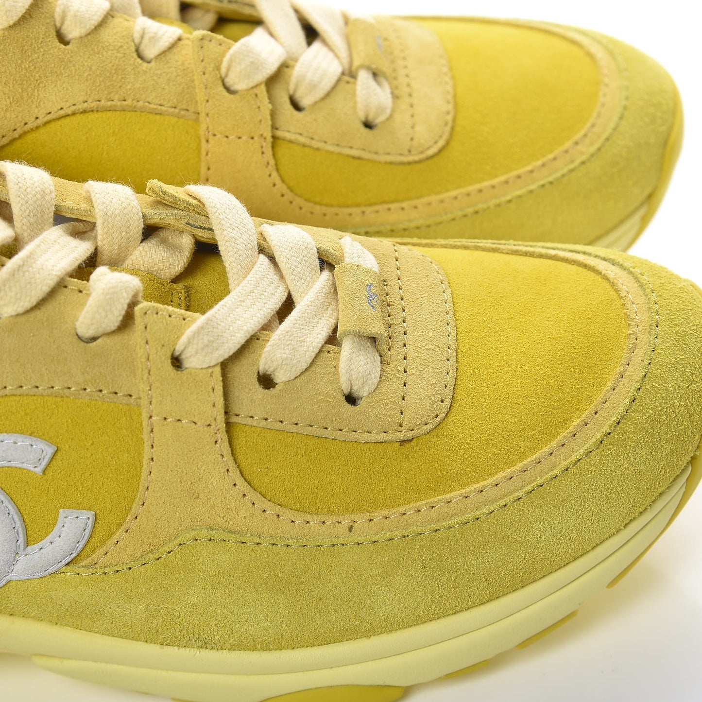 Suede Calfskin CC Sneakers 37 Yellow