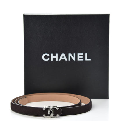 Chanel Suede CC Belt 95 38 Dark Brown 7 of 7
