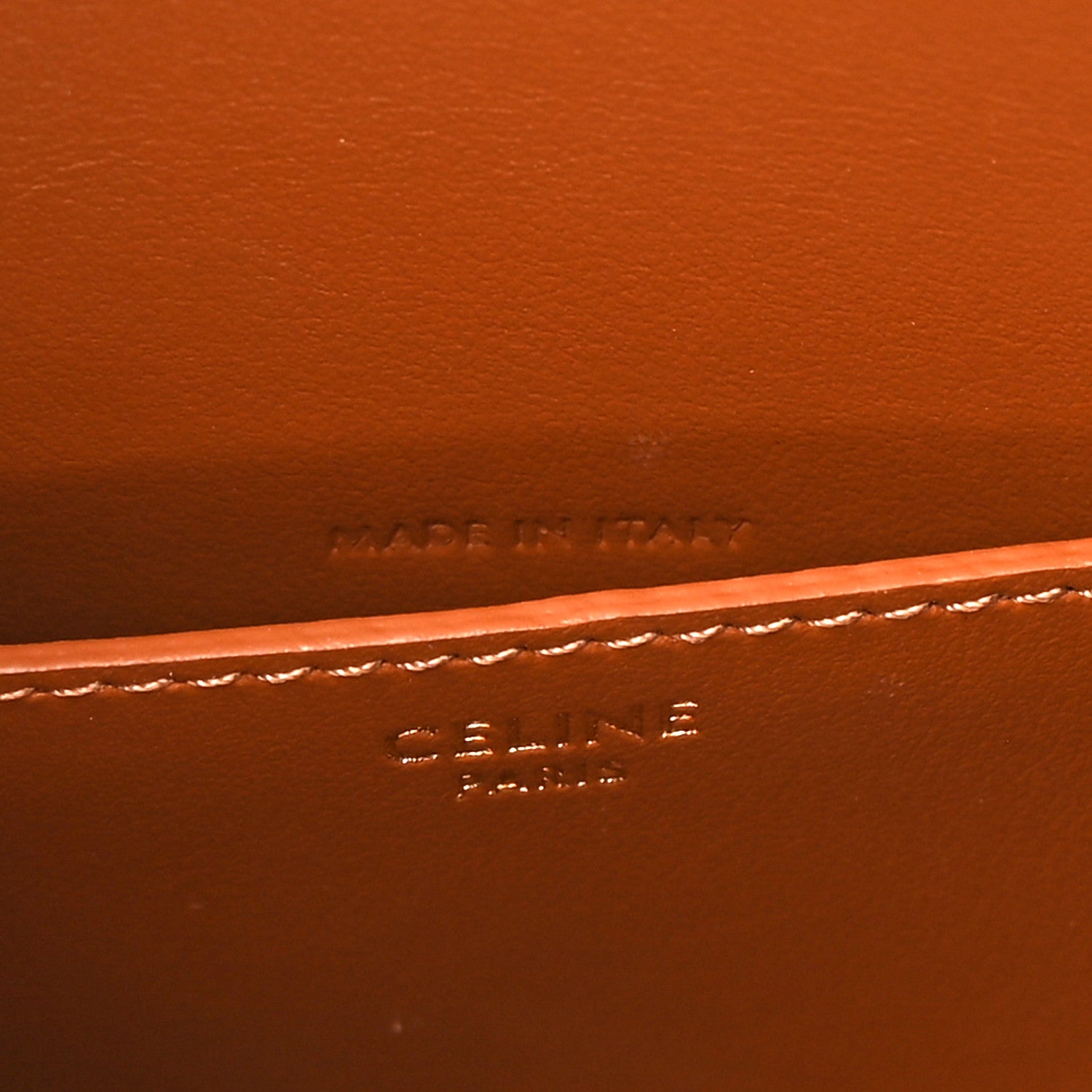 Celine Triomphe Canvas Calfskin Tabou Clutch on Strap Tan 7 of 11