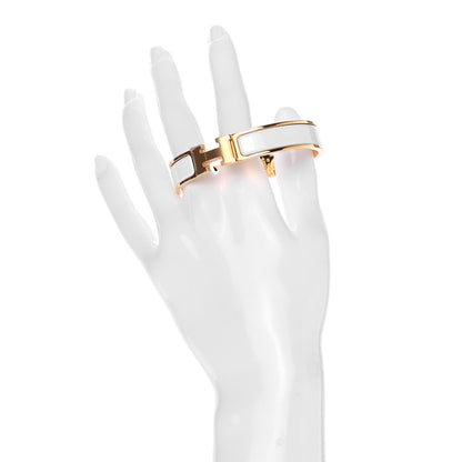 Hermes Enamel Narrow Clic Clac H Bracelet GM White 2 of 4