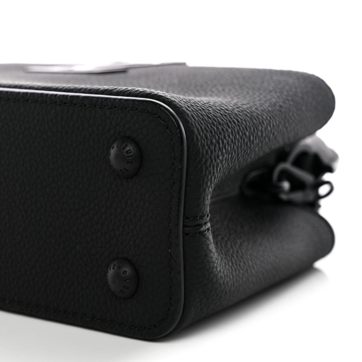 Matte Taurillon Capucines East West Mini All Black