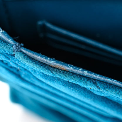 Balenciaga Velvet Logo Matelasse BB Chain Wallet Teal Blue 12 of 14