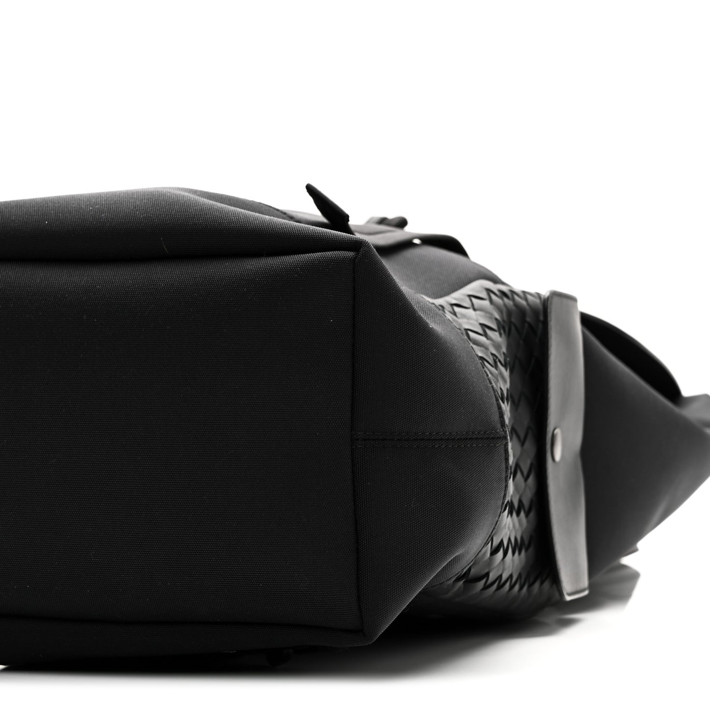Canvas Calfskin Intrecciato Sassolungo Backpack Black