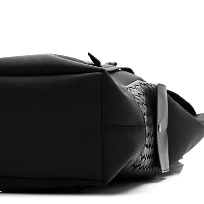 Bottega Veneta Canvas Calfskin Intrecciato Sassolungo Backpack Black 9 of 9