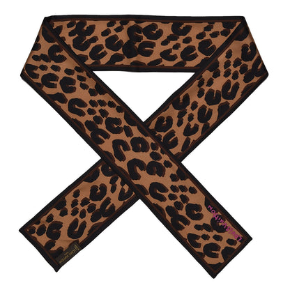 Louis Vuitton Silk Leopard Bandeau Scarf Marron 1 of 6