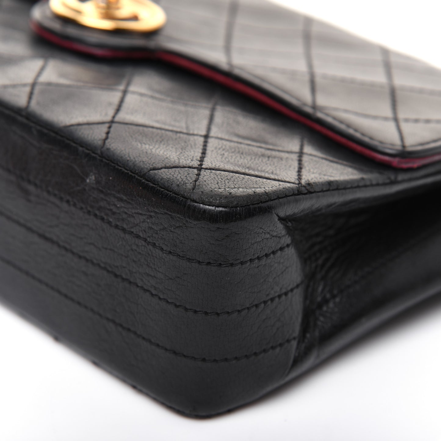 Lambskin Quilted Small Single Flap Black