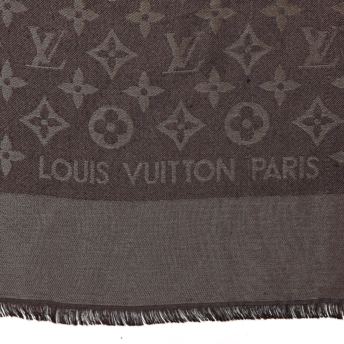 Silk Lurex Wool Monogram Shine Shawl Brown