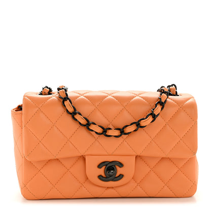Chanel Lambskin Quilted Mini Rectangular Flap Orange 1 of 13