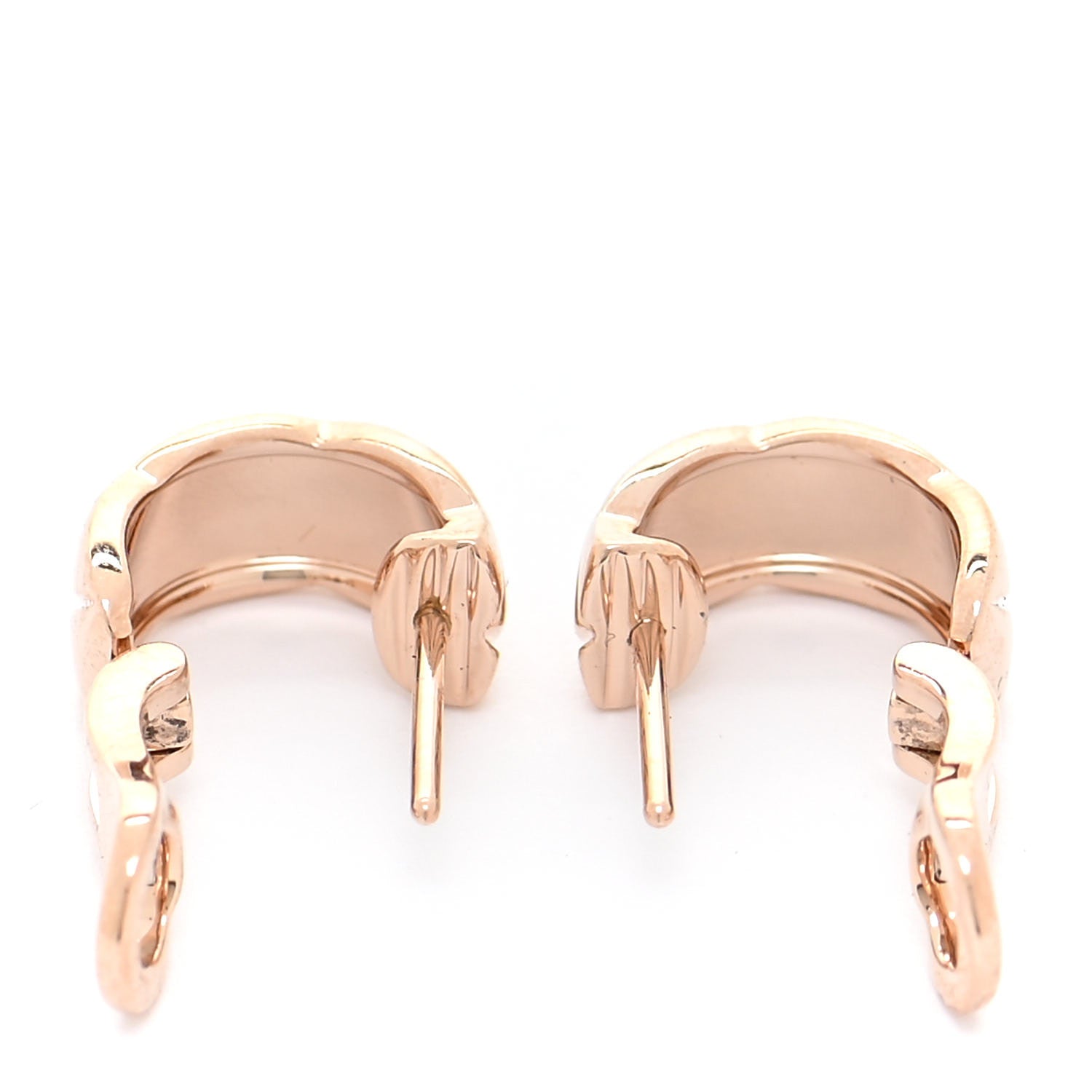 Chanel 18K Beige Gold Coco Crush Hoop Earrings 3 of 5