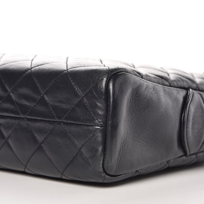 Chanel Lambskin Quilted Large Camera Case Navy Blue 10 of 11