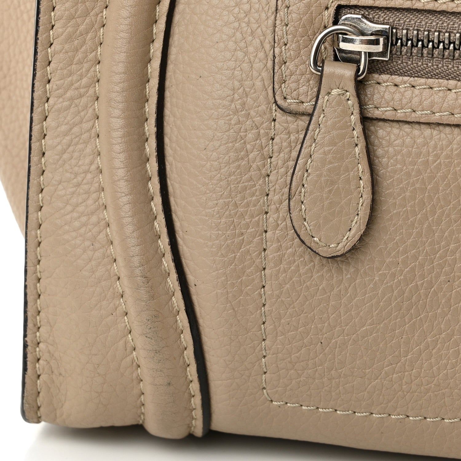 Celine Drummed Calfskin Micro Luggage Dune 13 of 14