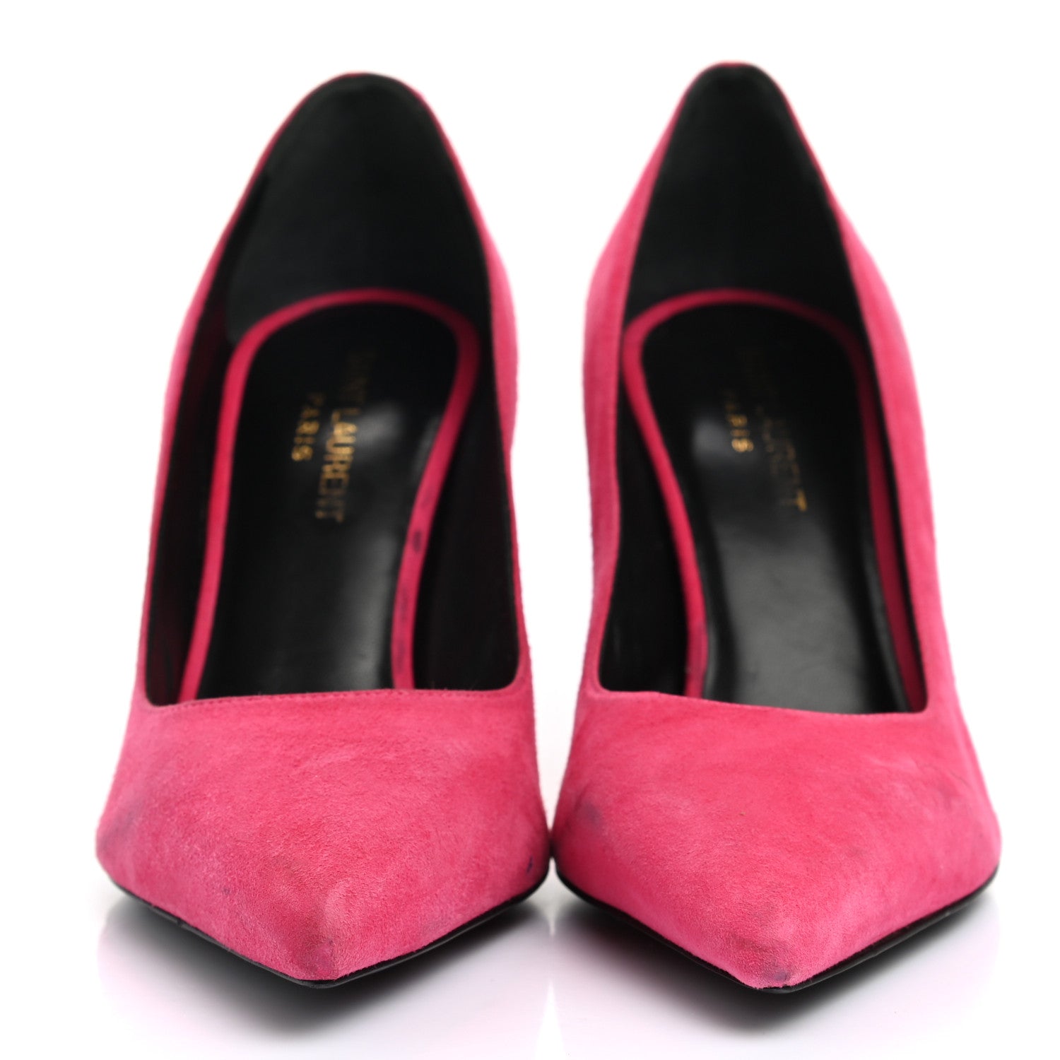 Saint Laurent Suede Calfskin Anja 85 Pumps 38 Hot Pink 2 of 15