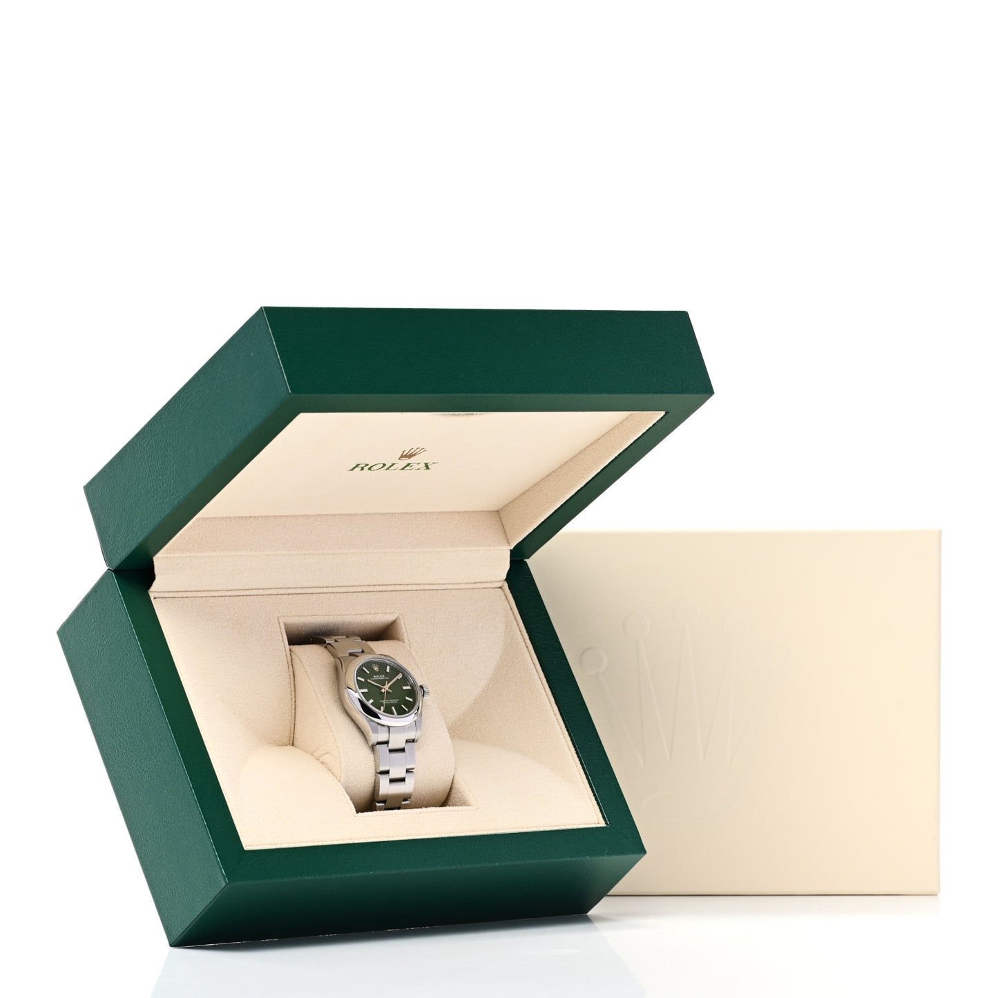 Stainless Steel 31mm Oyster Perpetual Watch Green 277200